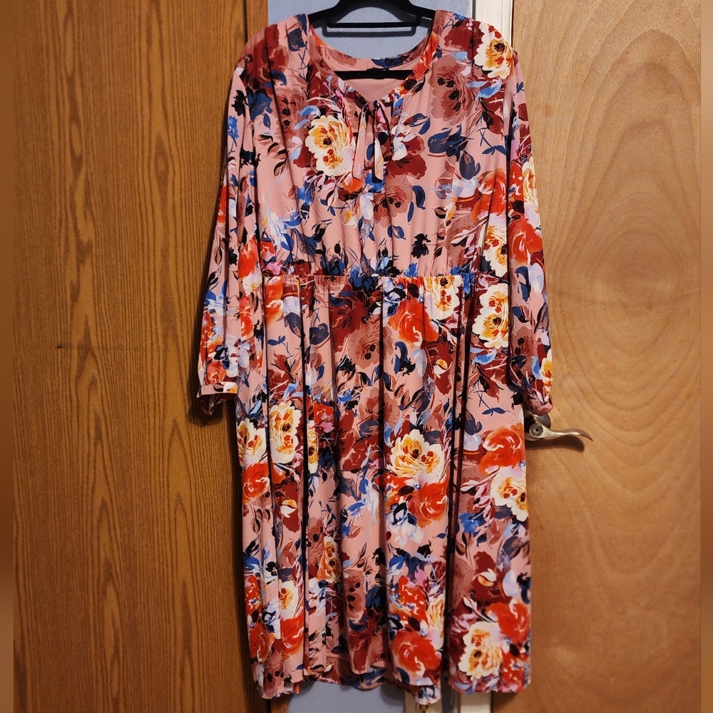 Torrid Multicolor Floral Long Sleeve Dress